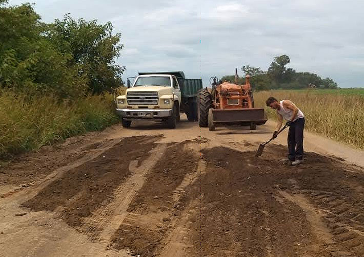 Bacheo de un bajo en Albarellos